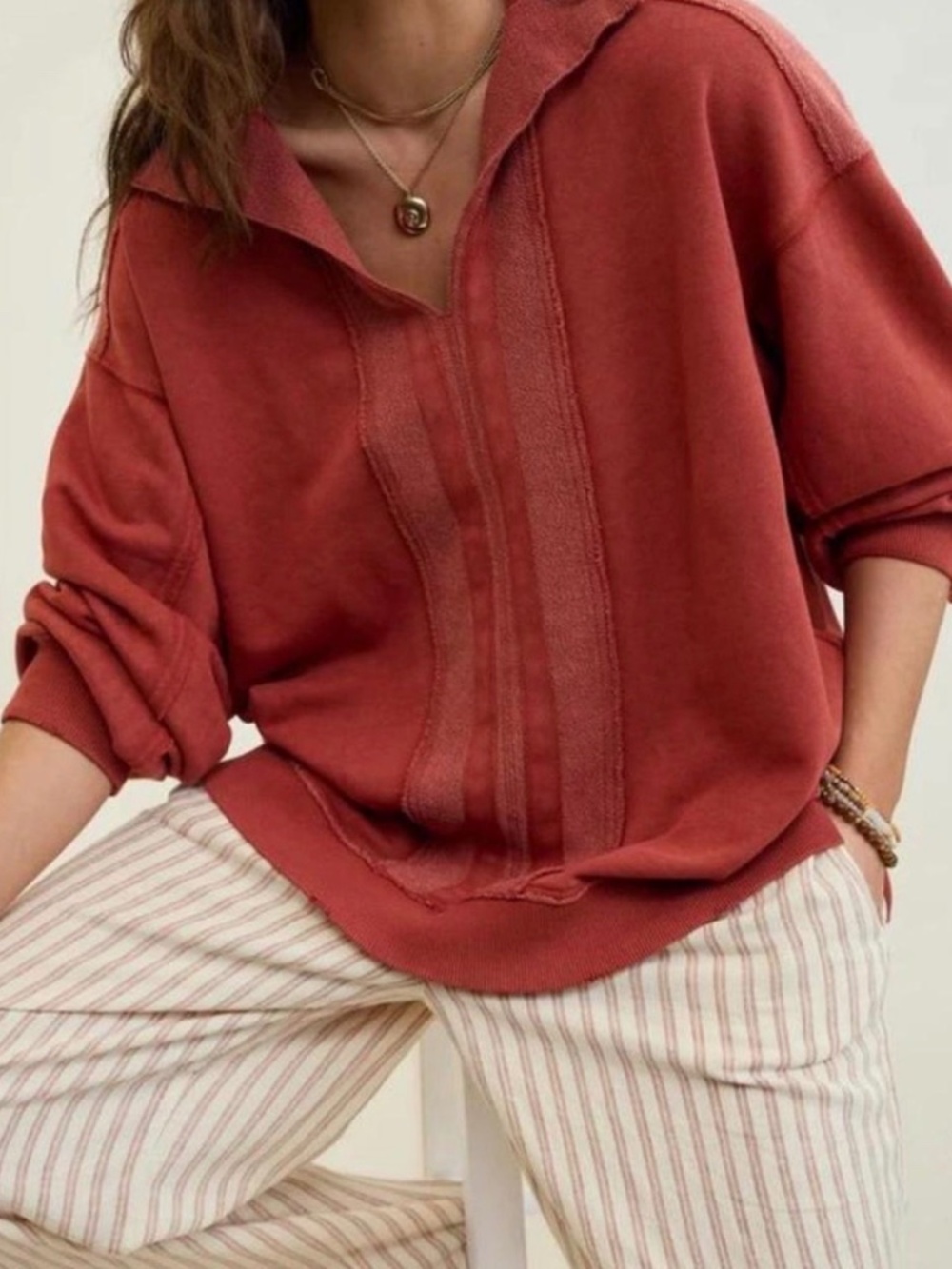 AERIE Starry Skies Open Neck Sweatshirt